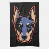 Doberman Face Theedoek (Verticaal)