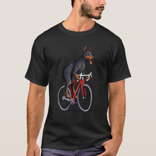 DOBERMAN Fietst Cute Dobie Biker T-shirt (Voorkant)