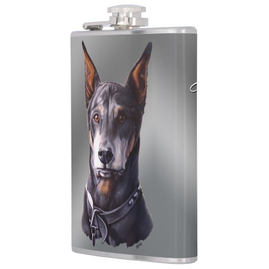 Doberman Flask Personalize Doberman Pinscher Flask Heupfles (Links)
