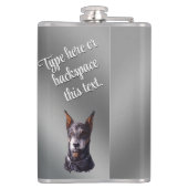 Doberman Flask Personalize Doberman Pinscher Flask Heupfles (Achterkant)