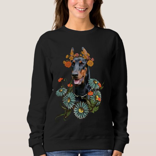 Doberman Flowers 1151 Trui (Voorkant)