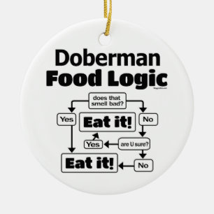 Doberman Food Logic Keramisch Ornament