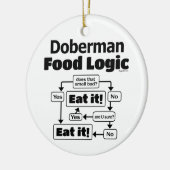 Doberman Food Logic Keramisch Ornament (Links)