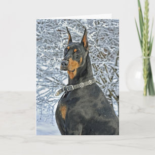 Doberman Fosty Day Holiday Card Feestdagen Kaart