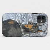 Doberman Frosty Day Case-Mate iPhone Case (Achterkant (horizontaal))