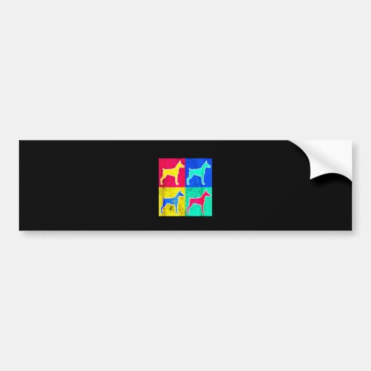 Doberman Gift | Doberman Kleurrijk Bumpersticker (Voorkant)