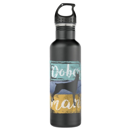 Doberman Gift - Retro Doberman Dog Waterfles (Voorkant)