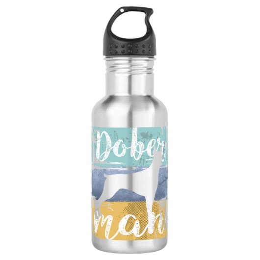 Doberman Gift -  Retro Doberman Dog Waterfles (Voorkant)