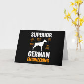 Doberman Gift | Superior German Engineering Kaart (Gele Bloem)