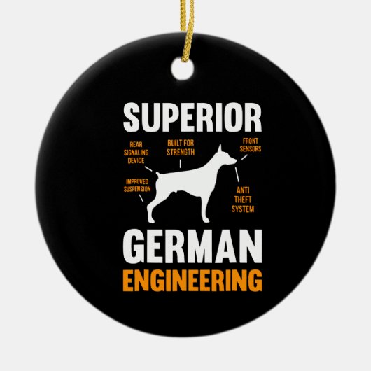 Doberman Gift | Superior German Engineering Keramisch Ornament (Voorkant)