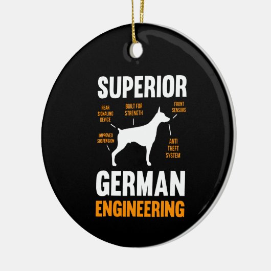Doberman Gift | Superior German Engineering Keramisch Ornament (Links)