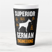 Doberman Gift | Superior German Engineering Latte Mok (Voorkant)