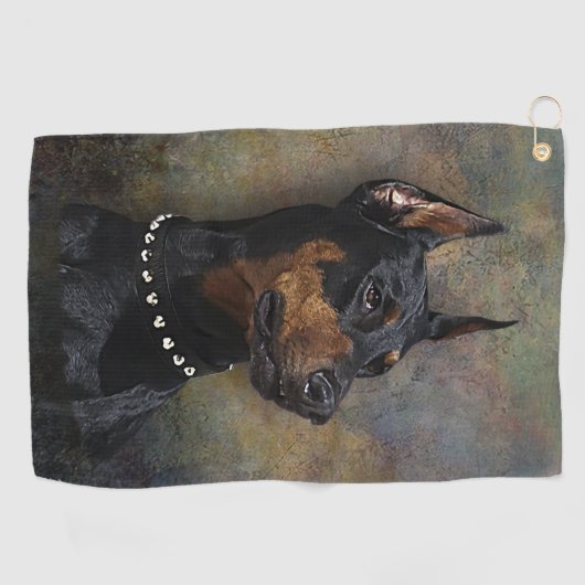 Doberman Golfhanddoek (Horizontaal)