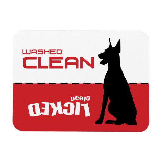 Doberman, Great Dane Dishwasher Magnet Magneet (Horizontaal)