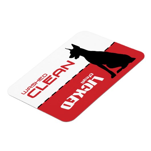 Doberman, Great Dane Dishwasher Magnet Magneet (Linkerzijde)