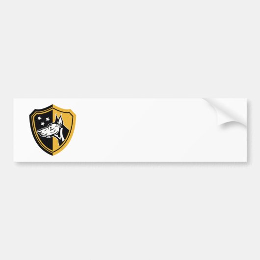 Doberman Guard Dog Stars Shield Bumpersticker (Voorkant)