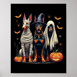 Doberman Halloween kostuum Mummy Witch Ghost Poster