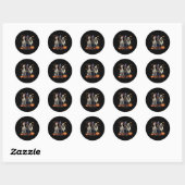 Doberman Halloween kostuum Mummy Witch Ghost Ronde Sticker (Vel)