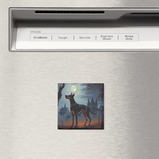 Doberman Halloween Scary Magneet (Insitu (Vaatwasser))