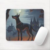 Doberman Halloween Scary Muismat (Met muis)