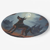 Doberman Halloween Scary Papieren Bordje (Gekanteld)