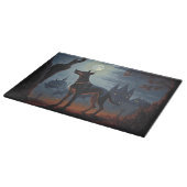 Doberman Halloween Scary Snijplank (Hoek)