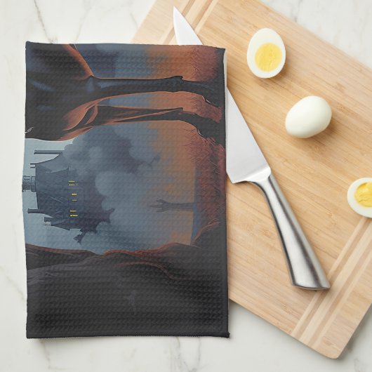 Doberman Halloween Scary Theedoek (Quarter Fold)