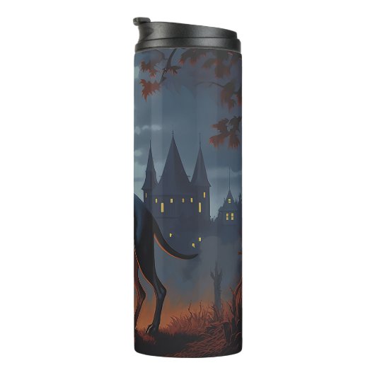 Doberman Halloween Scary Thermosbeker (Geroteerd rechts)