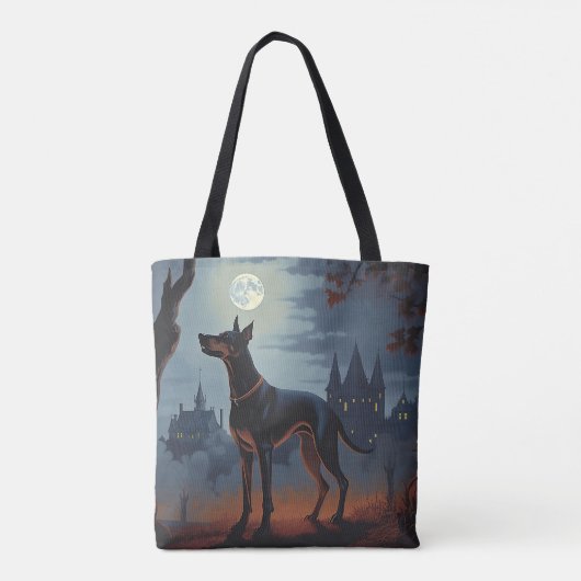 Doberman Halloween Scary Tote Bag (Achterkant)
