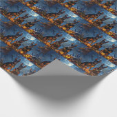 Doberman Halloween Spooky Cadeaupapier (Hoek)