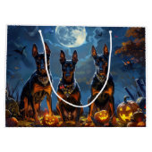 Doberman Halloween Spooky Groot Cadeauzakje (Achterkant)