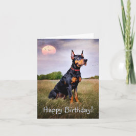 Doberman Happy Birthday Kaart