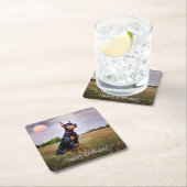 Doberman Happy Birthday Kartonnen Onderzetters (Insitu)