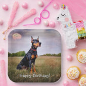 Doberman Happy Birthday Papieren Bordje (Feest)