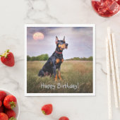 Doberman Happy Birthday Servet (Insitu)