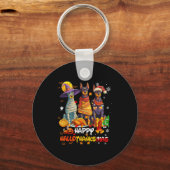 Doberman Happy Hallothanksmas Dog Lover Christmas  Sleutelhanger (Voorkant)