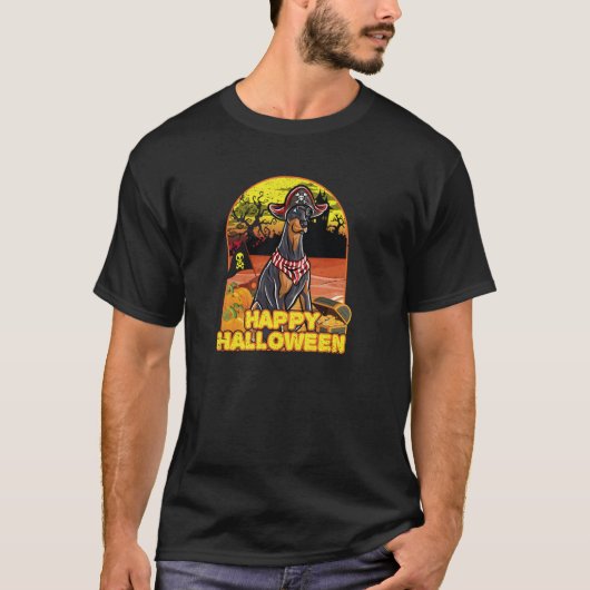 Doberman Happy Halloween Kostuum Pirate Pullover H (Voorkant)