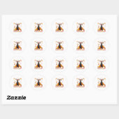 Doberman Happy Halothanksmas Halloween Ronde Sticker (Vel)