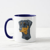 Doberman Head, Blue, Uncropped Mok (Links)