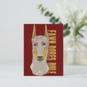 Doberman Head, Fawn Dogs Rule Briefkaart (Staand voorkant)