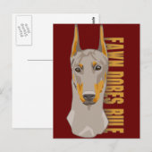 Doberman Head, Fawn Dogs Rule Briefkaart (Voorkant / Achterkant)