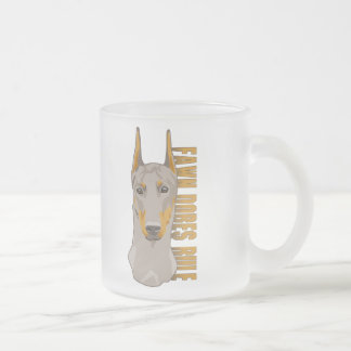 Doberman Head, Fawn Dogs Rule Matglas Koffiemok
