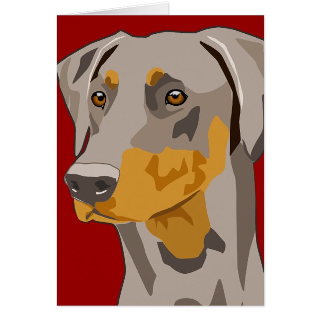 Doberman Head, Fawn, niet gekraakt (Voorkant)