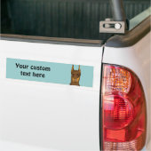 Doberman Head, Red Bumpersticker (Op Truck)