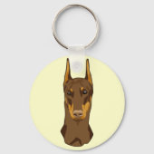 Doberman Head, Red Sleutelhanger (Voorkant)