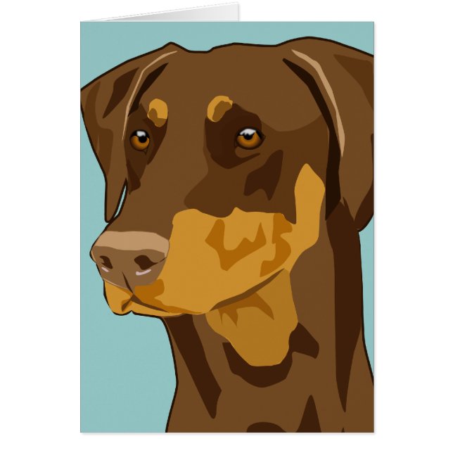 Doberman Head, Rood, niet gekraakt (Voorkant)