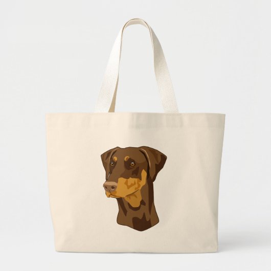 Doberman Head, Rood, niet gekraakt Grote Tote Bag (Voorkant)