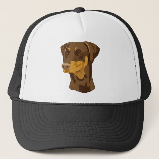 Doberman Head, Rood, niet gekraakt Trucker Pet (Voorkant)