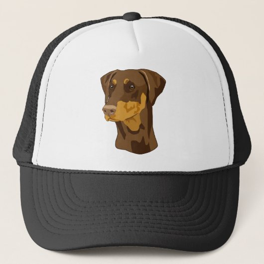 Doberman Head, Rood, niet gekraakt Trucker Pet (Voorkant)