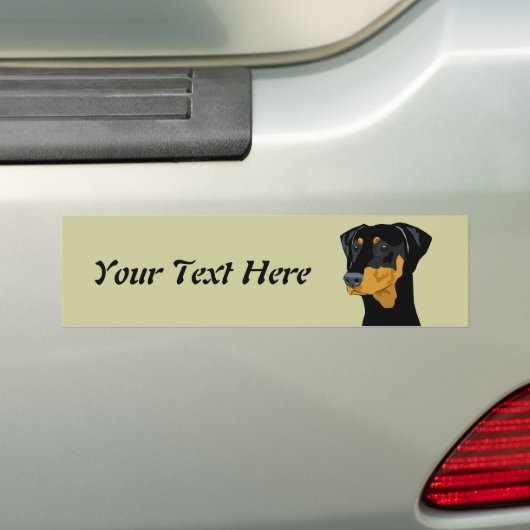 Doberman Head, zwart, onbebouwd Bumpersticker (Op auto)